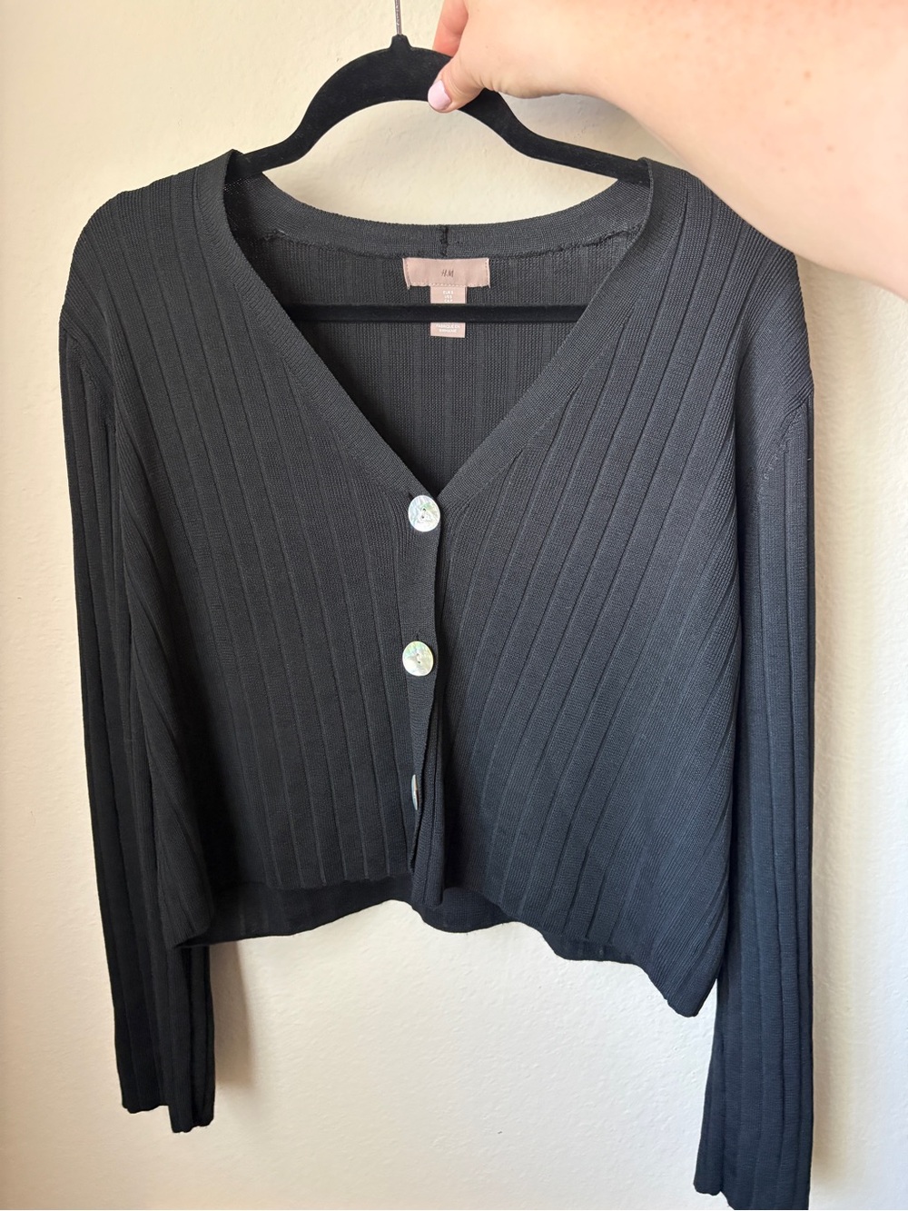 H&M rib knit cardigan, size S, new